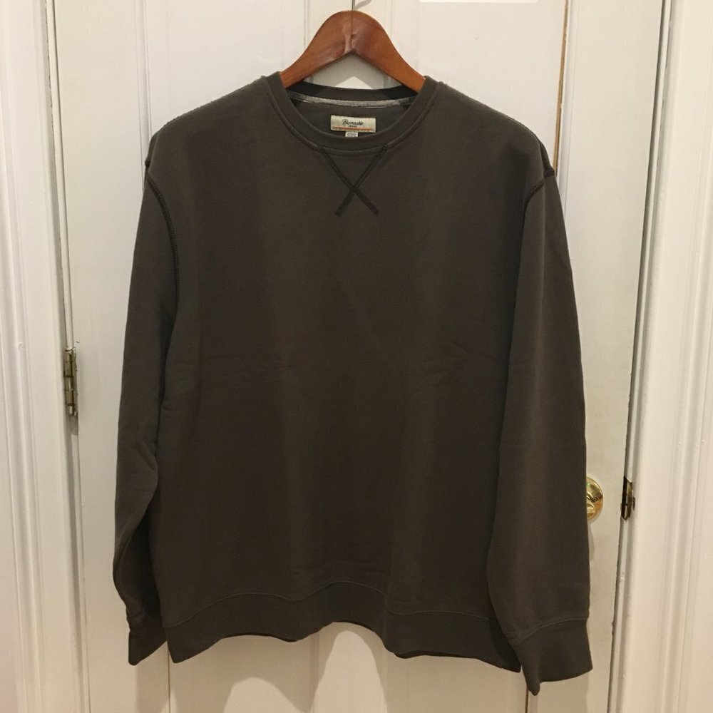 Vintage Mens Faconnable Pullover Sweatshirt Size XL Brown Embroidered Logo